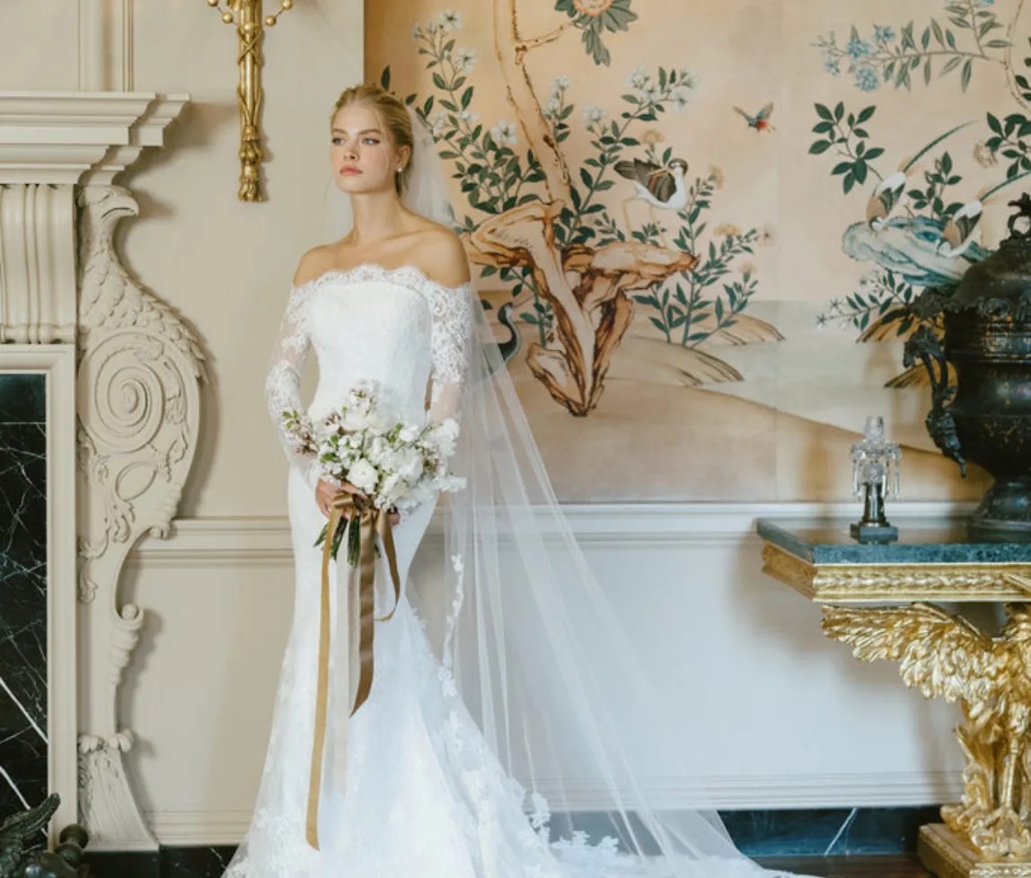 Photo of Model wearing a bridal gown by Blue Willow by Anne Barge